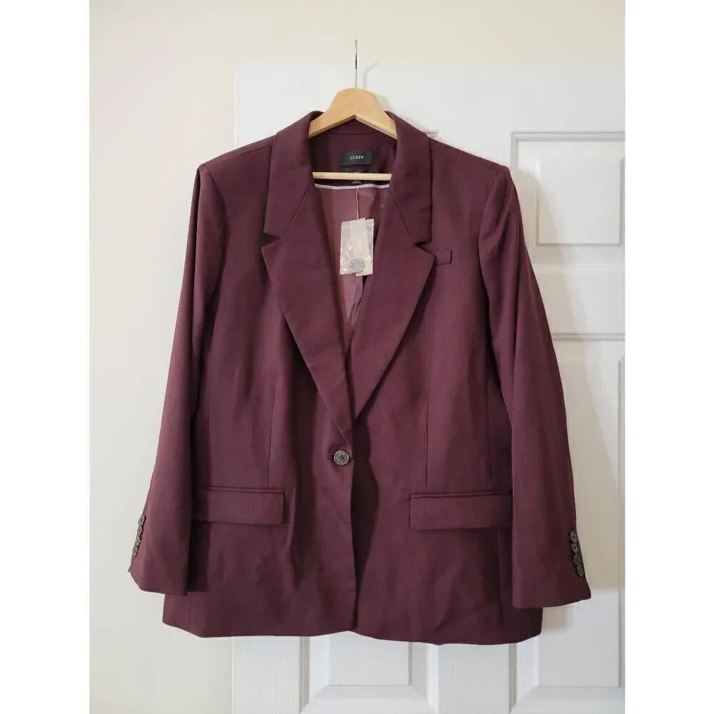 J.CREW WILLA BK020 Wool Blend NOVA FIDES Italian Fabric Single Breasted Blazer,